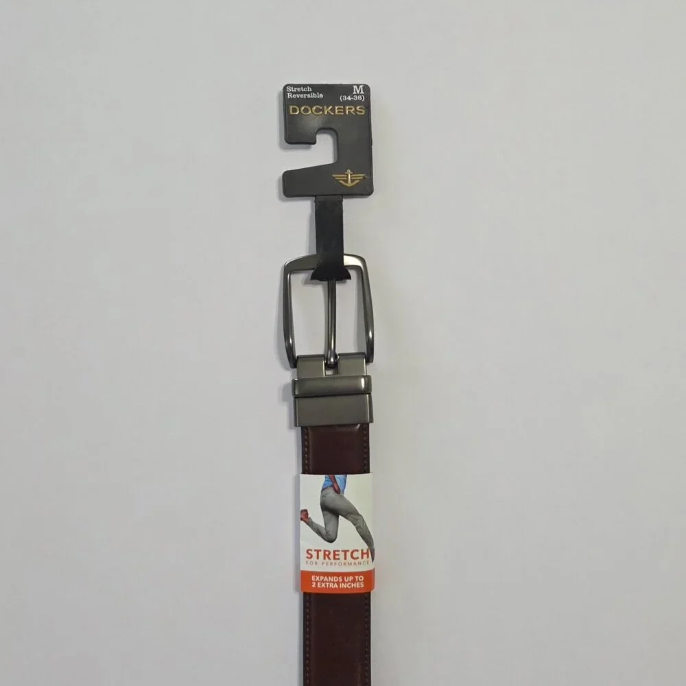 Dockers Reversible Stretch Belt Brown/Black, Size M (34–36)